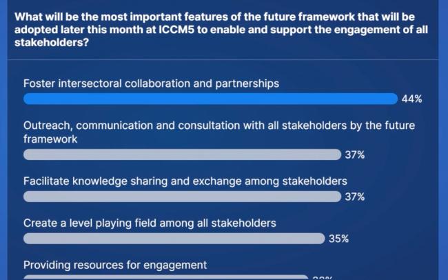 A final poll asked participants about the most important features of the future framework to be adopted at ICCM5