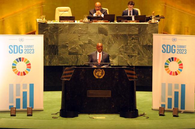 Mokgweetsi Masisi, President of Botswana, on behalf of the Group of Landlocked Developing Countries