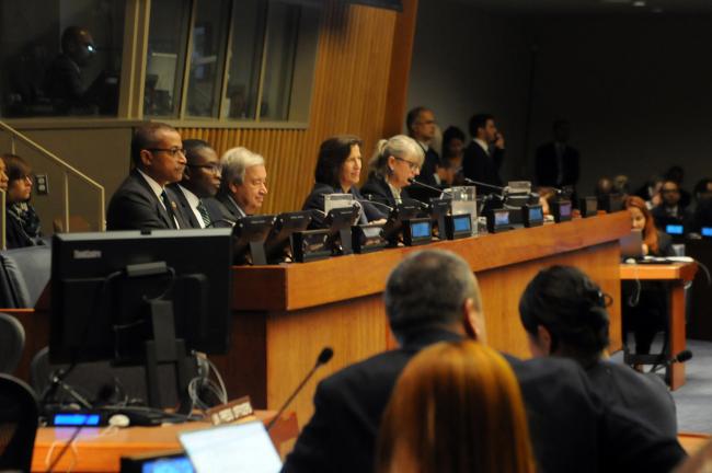 The dais during the opening session