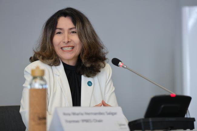 Outgoing IPBES Chair Ana María Hernández Salgar 