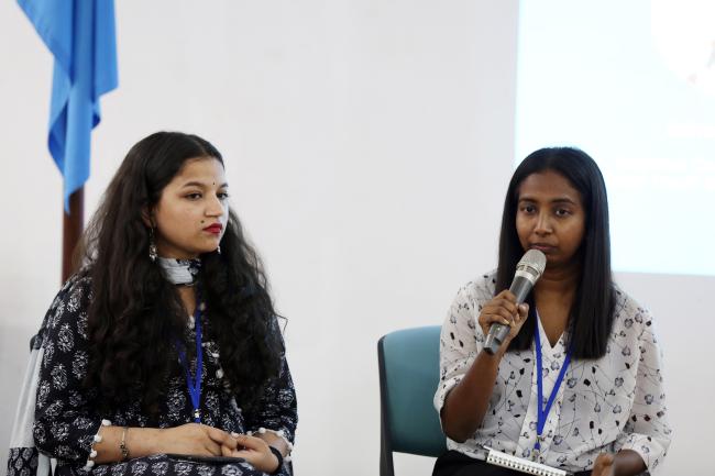 Eshadi Mendis, Regional Coordinator of Asia, Global Youth Biodiversity Network (GYBN) and Manisha, Climate activist, India