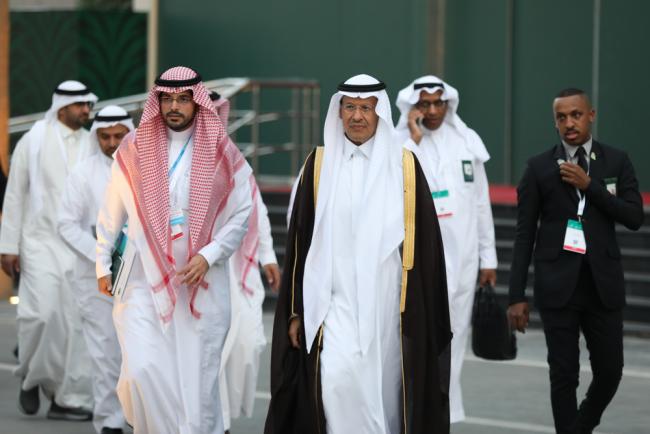 Prince Abdulaziz bin Salman, Minister of Energy, Saudi Arabia, walks through the venue