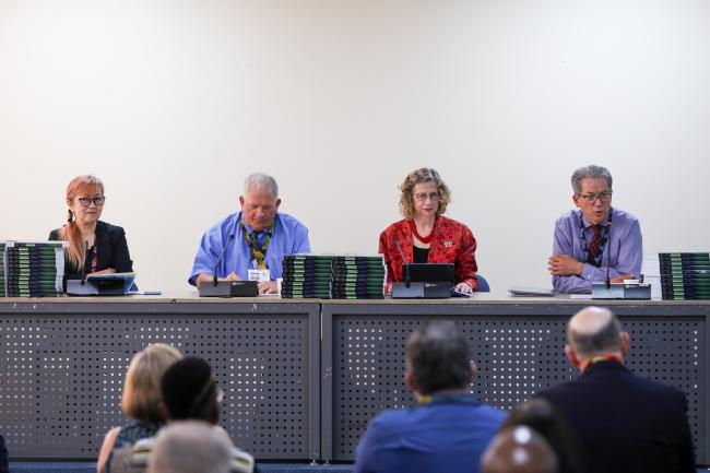 From L-R: Stephen O. Andersen, Institute for Governance and Sustainable Development (IGSD); Megumi Seki, Executive Secretary, Ozone Secretariat; Inger Andersen, Executive Director, UNEP; and Marco Gonzalez, TEAP