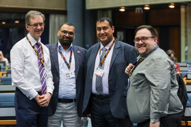 From L-R: John Thompson, US; Yacoub Almatouq, Kuwait; Hasan Ali Mubarak, Bahrain; and Juan Jose Galeano, Argentina