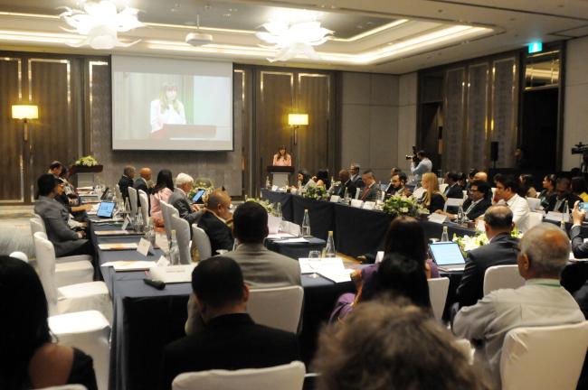 Shereen Zorba, Executive Secretary, UNSPBF, delivers her opening remarks