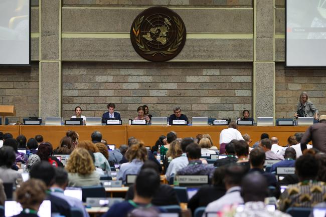 View of the dais during the Plenary Session