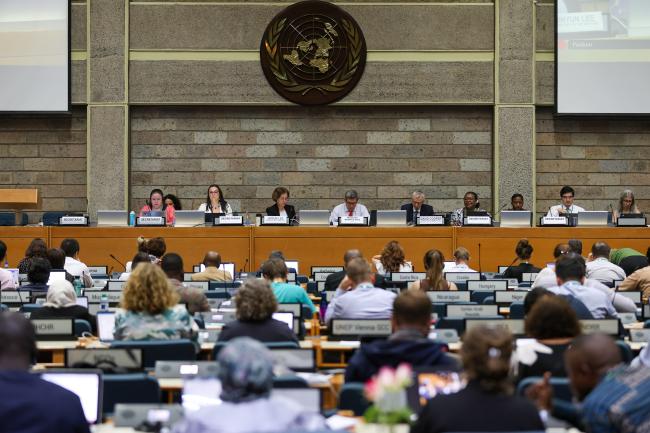 View of the dais during the plenary