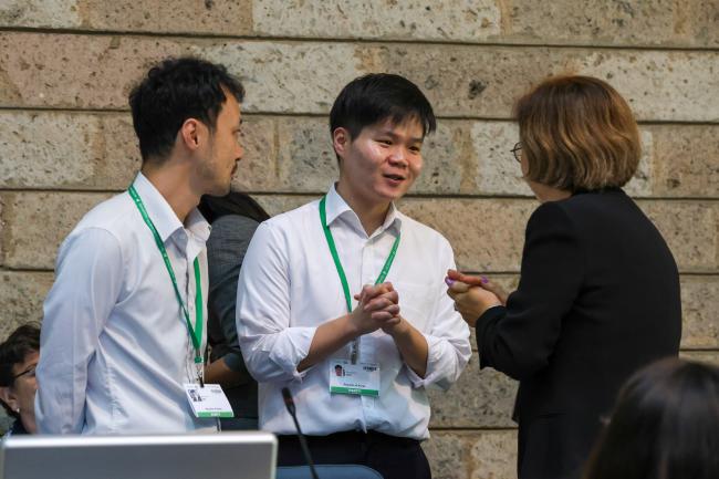 From L-R: Joon-woo Seo and Young-hun Cho, Republic of Korea; and Jihyun Lee, Meeting Secretary
