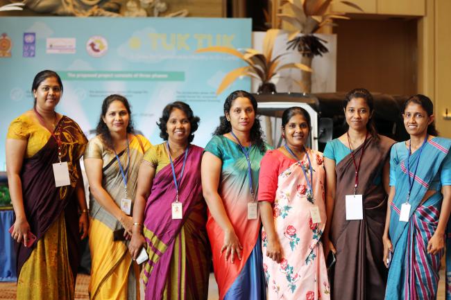 Women particpants from Sri Lanka wearing a traditional dress - 5FMAP - 4October2023 - Photo