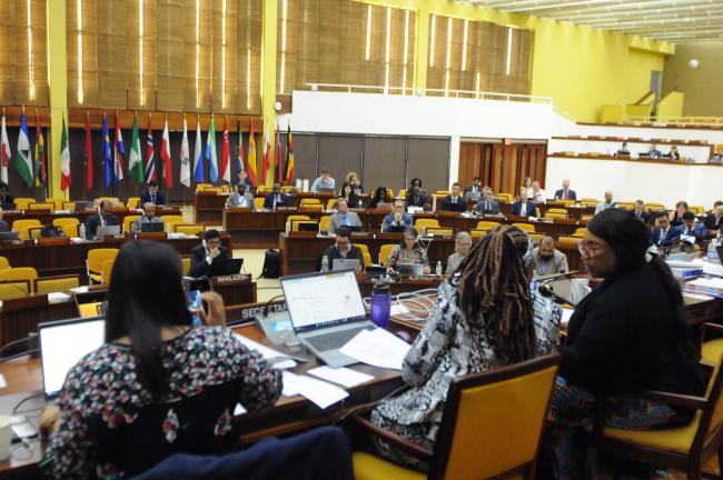 A view of the room during an intervention by Michael Kanu, Sierra Leone