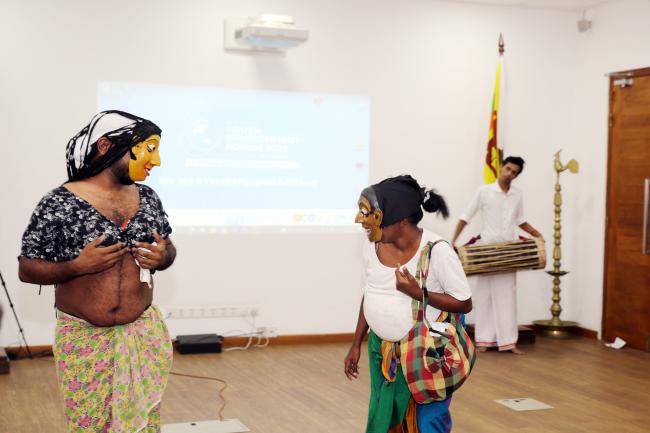 Youth participants performed a traditiional Sri Lankan dance 