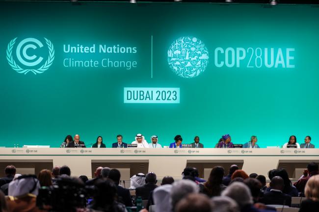 View of the dais during the plenary