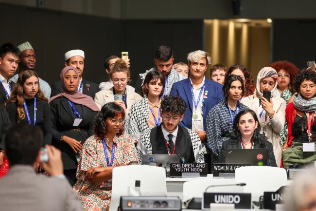 Youth delegates giving their statement