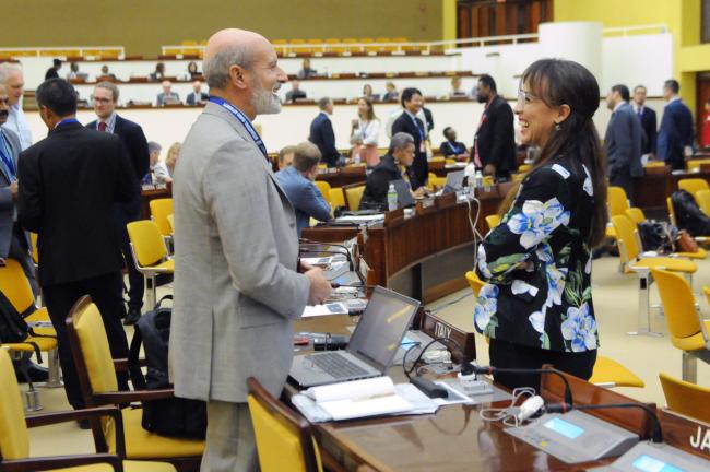 Daniele Bosio, Italy, and Mariana Durney, ISA Secretariat