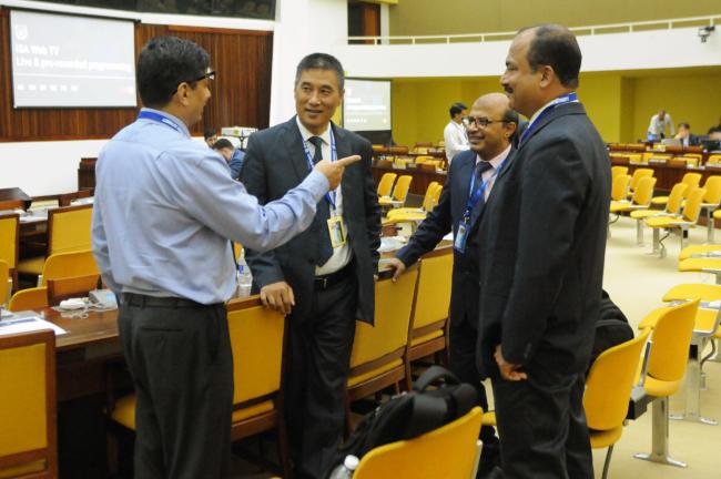 (L-R) Ahmed Al Karim, Bangladesh, with R. Masakui, Sandip Mukhopadhyay, and John Kurian, India