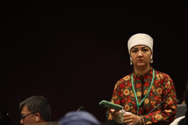 Delegate in traditional dress