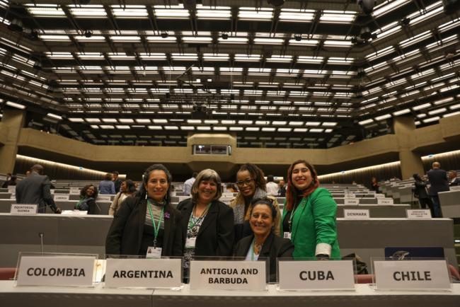 Delegates from Colombia, Argentina, Antigua and Barbuda, Cuba, and Chile