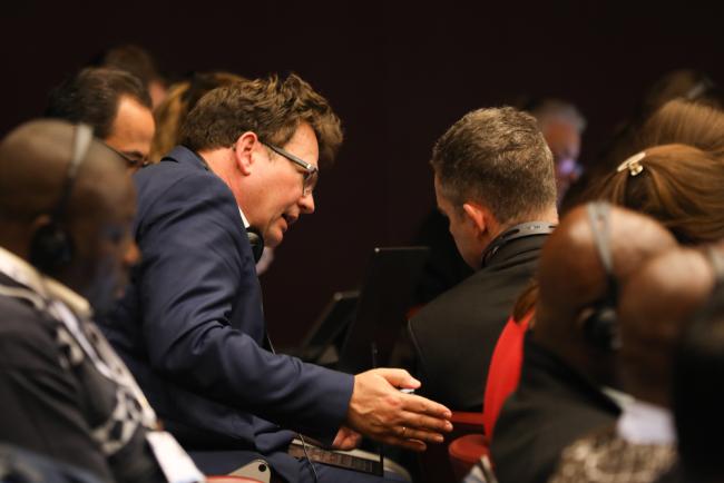 Delegates from Germany consult