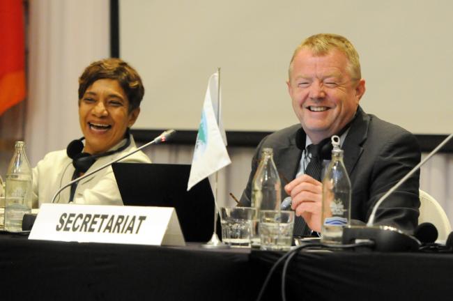Sheam Satkuru, ITTO Executive Director, and Gerhard Breulmann, ITTO Secretariat