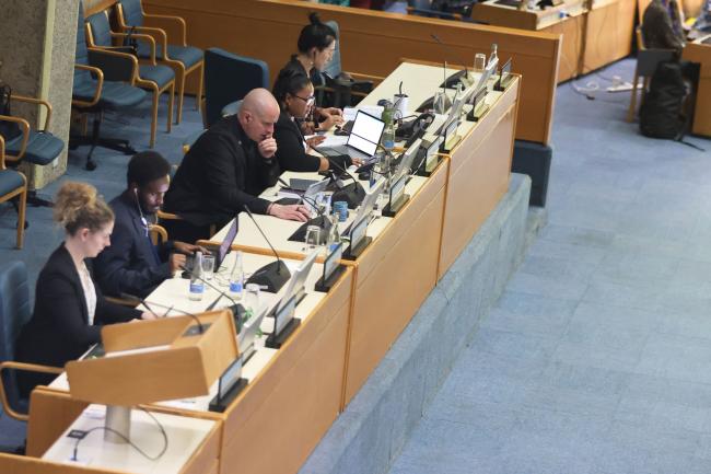 View of the dais during Contact Group 1