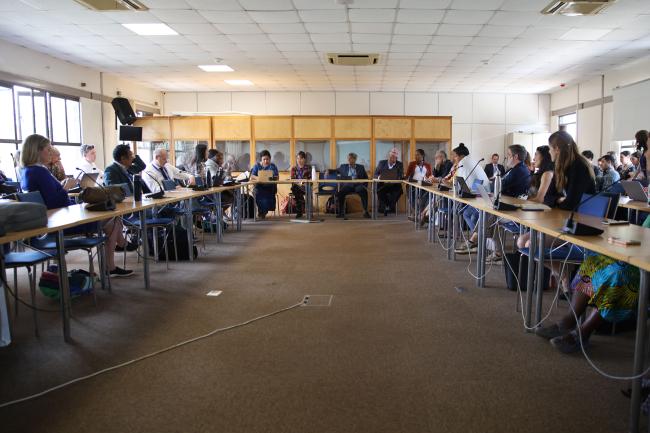 View of the room during the event on Existing plastic pollution: Challenges of SIDs and remote community