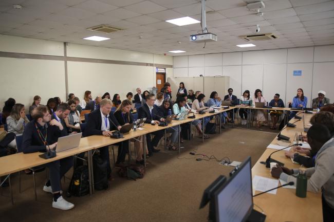 View of the room during the event on Socio-economic considerations in the transition to circular approaches 