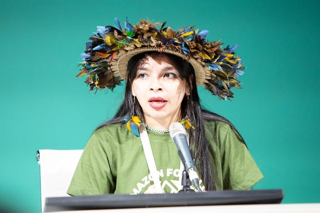 Txai Surui, activist and land defender, Brazil - Natural Justice - Side Event COP28 - 3 Dec 2023 - Photo