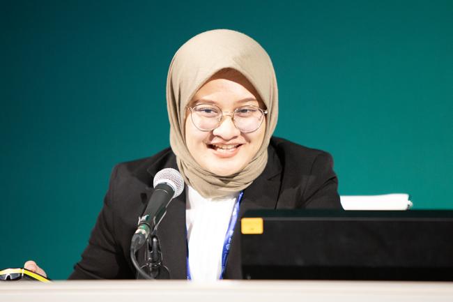 11 Faiha Azka Azzahira, President, IFSA local committee, Indonesia - ITTO-Side Event -COP28 5dec2023 - Photo