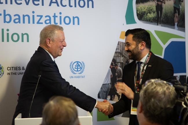 Al Gore, former US Vice President, and Humza Yousaf, First Minister, Government of Scotland - ICLEI - 1 Dec 2023 - Photo