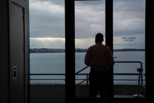 Participant looking out over the Mediterranean Sea