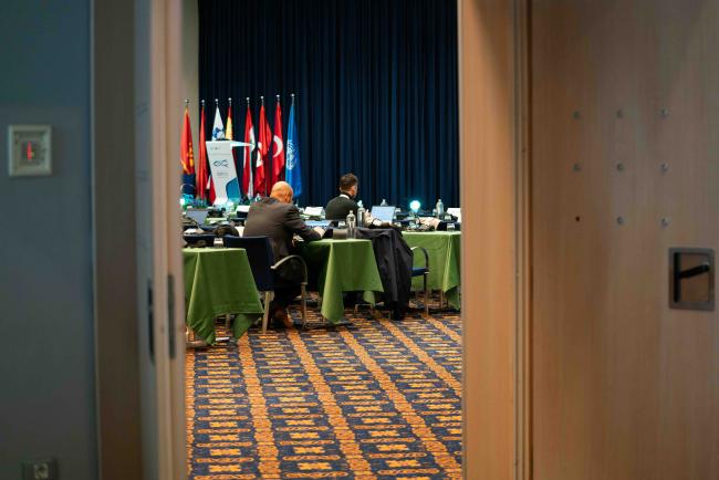 View from the corridor of plenary before the morning session 