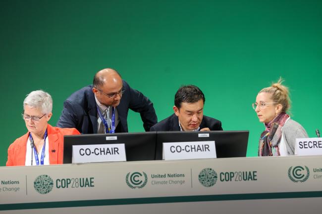 From L-R: Kate Hancock, Australia; Anil Kumar Rayt, UNFCCC Secretariat; Sonam Tashi, Bhutan; and Kay Merce, UNFCCC Secretariat