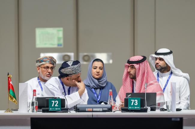 Delegates from the Arab Group conferring