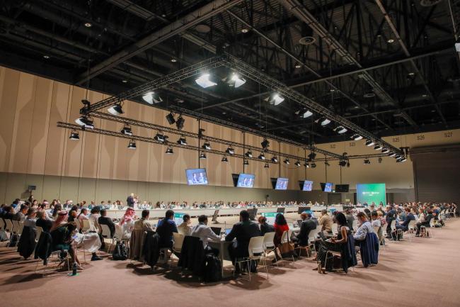 View of the room during informal consultations on a new collective quantified goal on climate finance