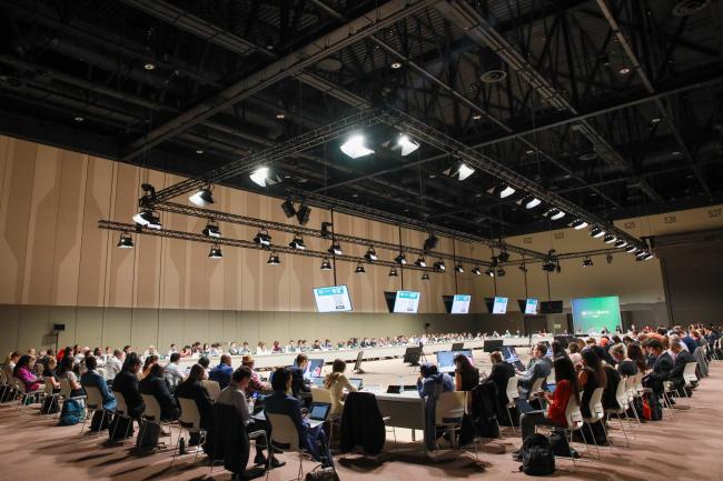 View of the room during informal negotiations on a new collective quantified goal on climate finance