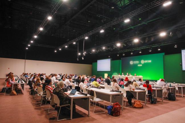 View of the room during informal negotiations on matters relating to action for climate empowerment