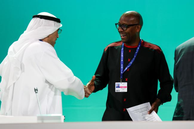 Abdul Rahman Mohammed Al Owais, Minister of Health, UAE, and Githinji Gitahi, CEO, Amref Health Africa