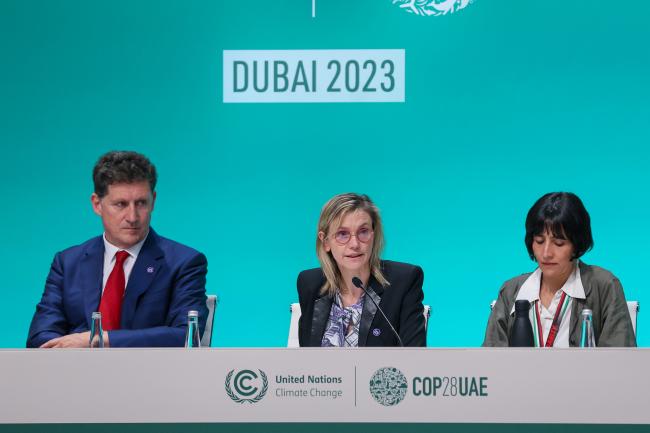 From L-R: Eamon Ryan, Minister for Environment, Climate and Communications, Ireland; Agnès Pannier-Runacher, Minister for Energy Transition, France; and María Susana Muhamad González, Minister of Environment and Sustainable Development, Colombia