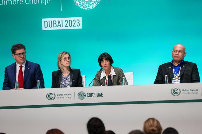 From L-R: Eamon Ryan, Minister for Environment, Climate and Communications, Ireland; Agnès Pannier-Runacher, Minister for Energy Transition, France; María Susana Muhamad González, Minister of Environment and Sustainable Development, Colombia; and Seve Paeniu, Minister of Finance and Economic Development, Tuvalu