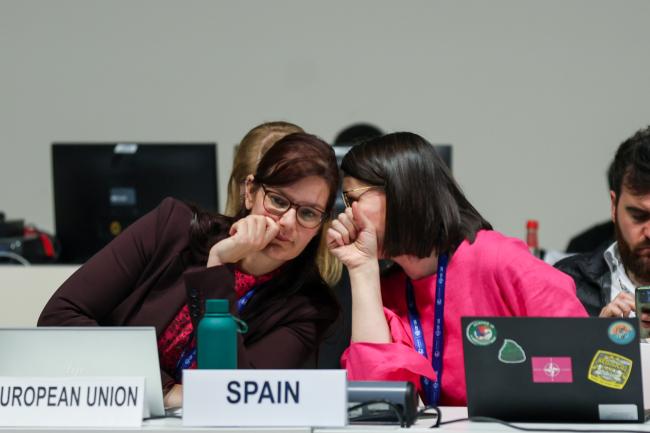 EU delegates conferring