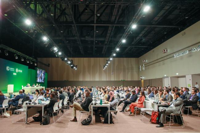 View of the room during informal consultations on Article 6, paragraph 4, of the Paris Agreement