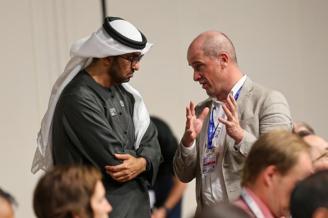 Sultan Al Jaber, COP 28 President and Minister of Industry and Advanced Technology, UAE, and Diederik Samsom, EU