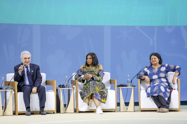 From L-R: Fatih Birol, Executive director, International Energy Agency; Damilola Ogunbiyi, CEO, Sustainable Energy for All; and Gauri Singh, Deputy Director-General, IRENA