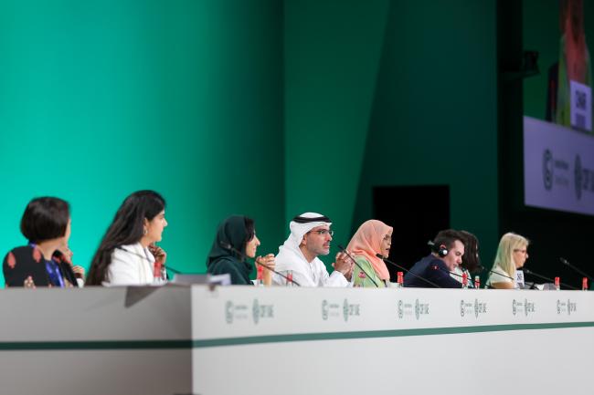 View of the dais during the meeting