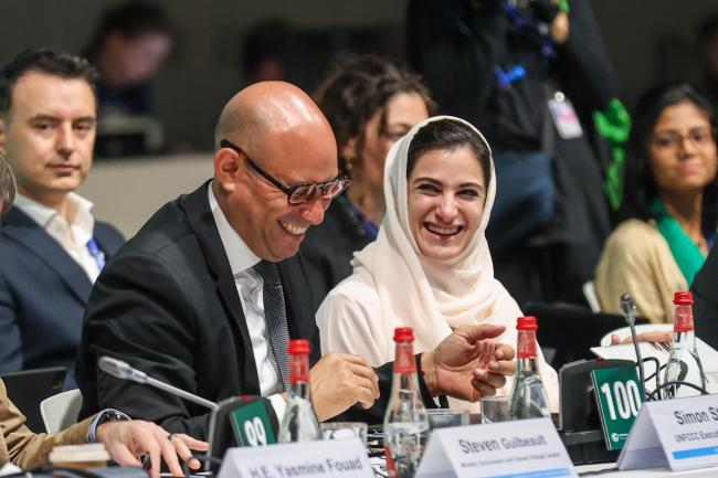 UNFCCC Executive Secretary Simon Stiell, and Hana AlHashimi, UN General Assembly former President, UAE