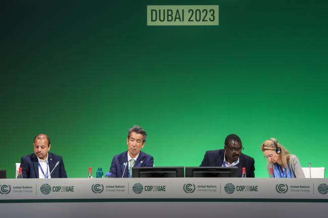 View of the dais during informal consultations on matters relating to the clean development mechanism