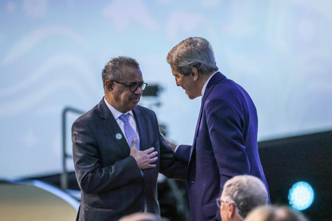 Tedros Adhanom Ghebreyesus, Director-General, WHO, with John Kerry, Special Presidential Envoy for Climate, US