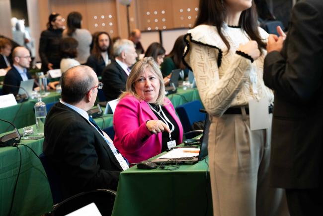 Delegates after the morning plenary
