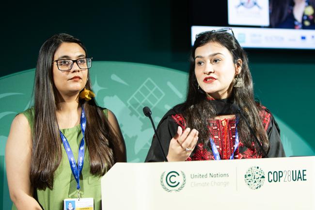 Hira Amjad, Executive Director DASTAK Foundation and Ayesha Amin, Baithak - WECF-Side Event -COP28 5dec2023 - Photo