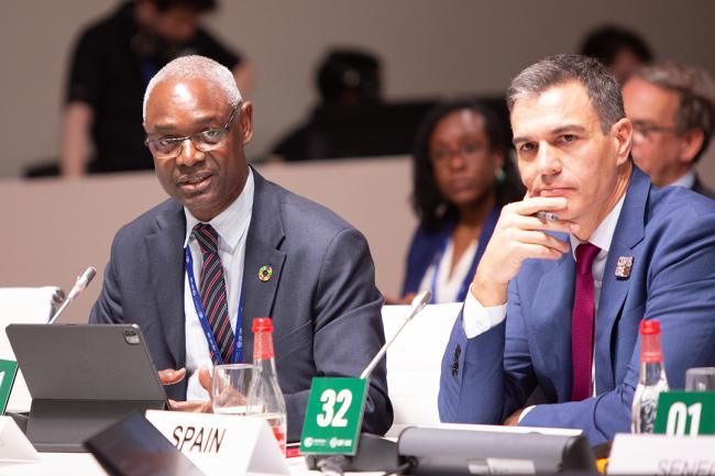 Ibrahim Thiaw, Under-Secretary-General and Executive Secretary, United Nations Convention to Combat Desertification (UNCCD) and Pedro Sanchez,  Spanish Prime Minister - UNCCD - 1 Dec 2023 - Photo